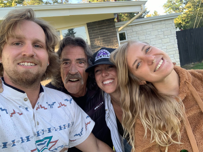 The four Suzie's founders posing for a group picture outside Richard's home 