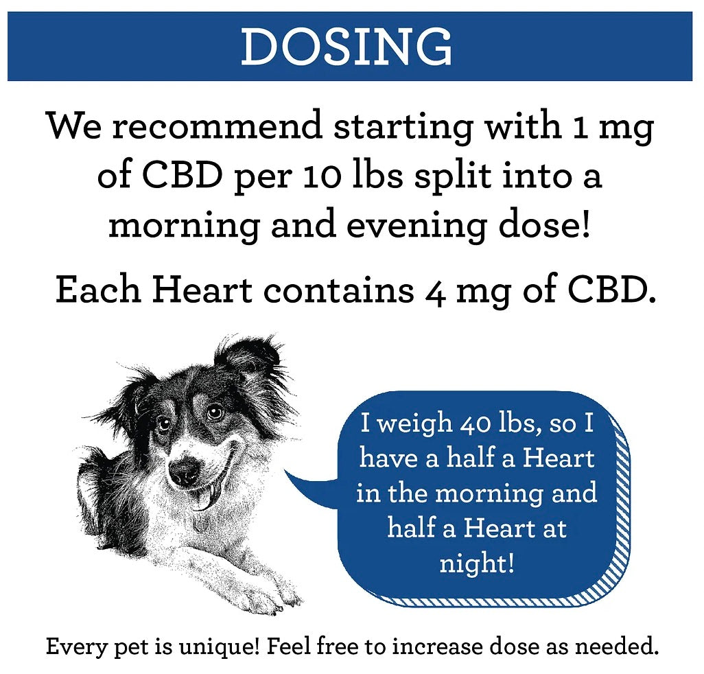 4 mg CBD Dog Treat Hearts